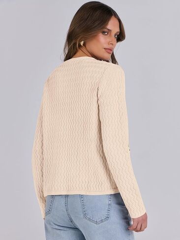 Caracilia Women's Cropped Cardigan Sweaters Open Front Button Down Knit Lady Jackets Outerwear with Pocktes 2024 Fall Clothes in Kuwait