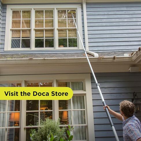 DOCAZOO, 20 ft Reach Window Washing Kit with 5 to 12 ft Telescoping Extension Pole, Window Squeegee and Scrubber Combo, Dual Pivot in Saudi Arabia