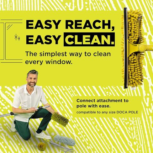 DOCAZOO, 20 ft Reach Window Washing Kit with 5 to 12 ft Telescoping Extension Pole, Window Squeegee and Scrubber Combo, Dual Pivot in Saudi Arabia