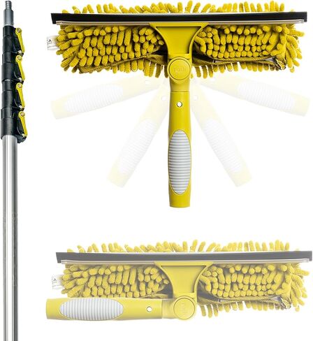 DOCAZOO, 20 ft Reach Window Washing Kit with 5 to 12 ft Telescoping Extension Pole, Window Squeegee and Scrubber Combo, Dual Pivot in Saudi Arabia