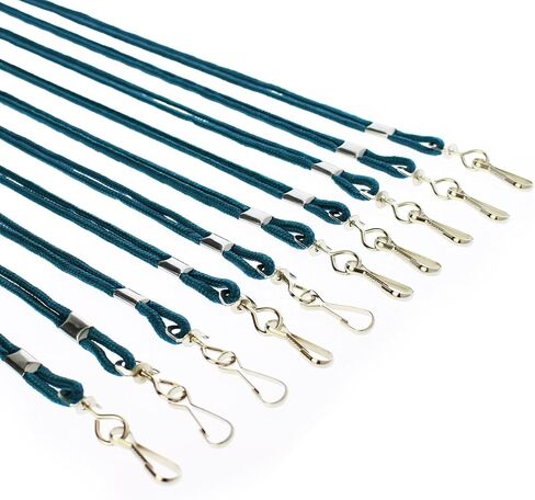 Specialist ID 25 Pack - Premium Round ID Badge Holder Neck Lanyards for Badges and Name Tags - 36 in Non-Breakaway Heavy Duty Rope Cord & Secure Metal Swivel J Hook Clip (Assorted Colors) in Kuwait