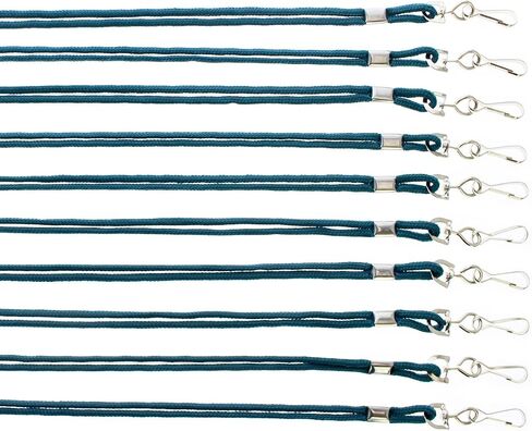 Specialist ID 25 Pack - Premium Round ID Badge Holder Neck Lanyards for Badges and Name Tags - 36 in Non-Breakaway Heavy Duty Rope Cord & Secure Metal Swivel J Hook Clip (Assorted Colors) in Kuwait