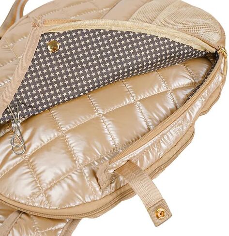 Jillian Bounce Berry Pink Striped 12 x 16 Inch Quilted Nylon Womens Pickleball Sport Sling Bag in Saudi Arabia