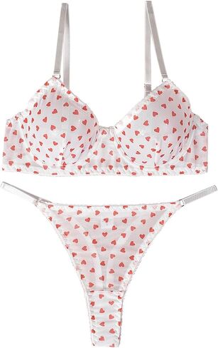 Lilosy Sexy Mesh Sheer Underwire Push Up Women 2 Piece Lingerie Set See Through Bra Panty in Saudi Arabia