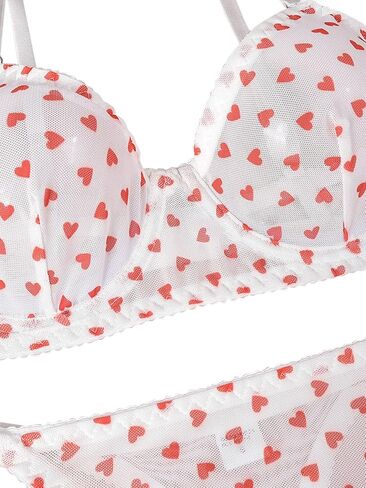 Lilosy Sexy Mesh Sheer Underwire Push Up Women 2 Piece Lingerie Set See Through Bra Panty in Saudi Arabia