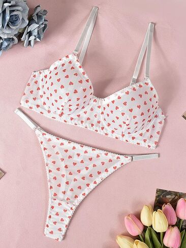 Lilosy Sexy Mesh Sheer Underwire Push Up Women 2 Piece Lingerie Set See Through Bra Panty in Saudi Arabia