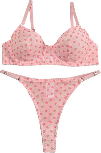 Lilosy Sexy Mesh Sheer Underwire Push Up Women 2 Piece Lingerie Set See Through Bra Panty in Saudi Arabia