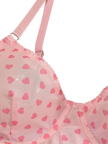 Lilosy Sexy Mesh Sheer Underwire Push Up Women 2 Piece Lingerie Set See Through Bra Panty in Saudi Arabia