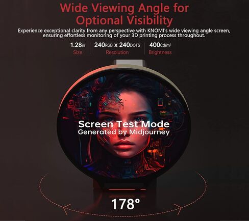شاشة LCD ملونة صغيرة من BIGTREETECH KNOMI مقاس 1.28 بوصة مناسبة تمامًا EBB SB2209/SB2240 CAN لبرامج Voron StealthBurner الداعمة لـ Klipper in Kuwait