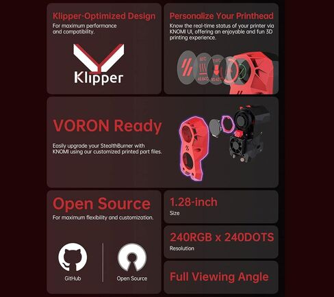 شاشة LCD ملونة صغيرة من BIGTREETECH KNOMI مقاس 1.28 بوصة مناسبة تمامًا EBB SB2209/SB2240 CAN لبرامج Voron StealthBurner الداعمة لـ Klipper in Kuwait