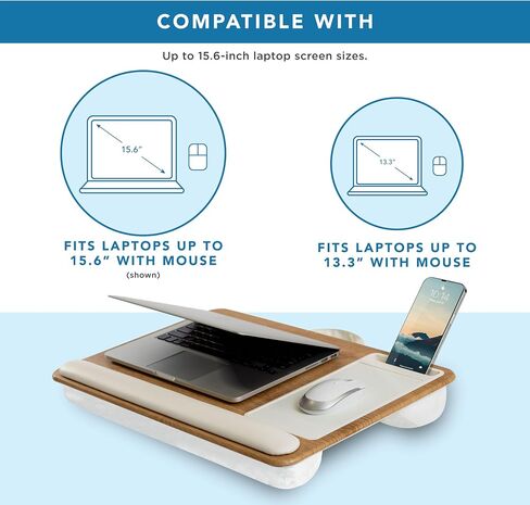 LAPGEAR Home Office Lap Desk with Device Ledge, Mouse Pad, and Phone Holder - Oak Woodgrain - Fits up to 15.6 Inch Laptops - Style No. 91589 in Saudi Arabia