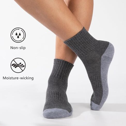 Heatuff Mens Cushioned Ankle Socks, Comfort Athletic Running Casual Quarter Socks (8 pairs) in Kuwait