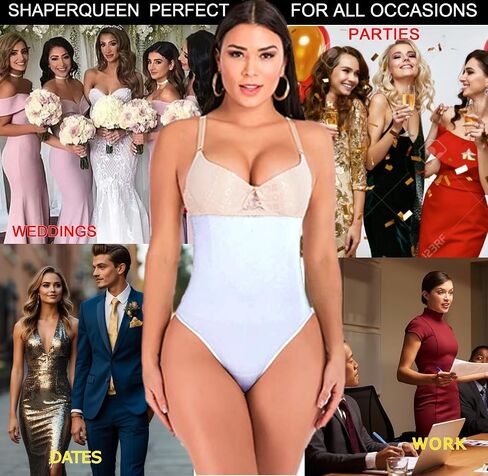 ShaperQueen102 Thong - Womens Waist Trainer Cincher High-Waist Girdle Sexy Body Shaper Slimming Tummy Control Panty Shapewear in Saudi Arabia