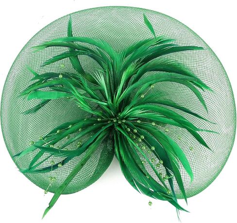 Veewon Women Elegant Fascinator Hat Mesh Net Headband Bridal Hair Clip Accessories Cocktail Party Festival Cap (Gold) in Saudi Arabia