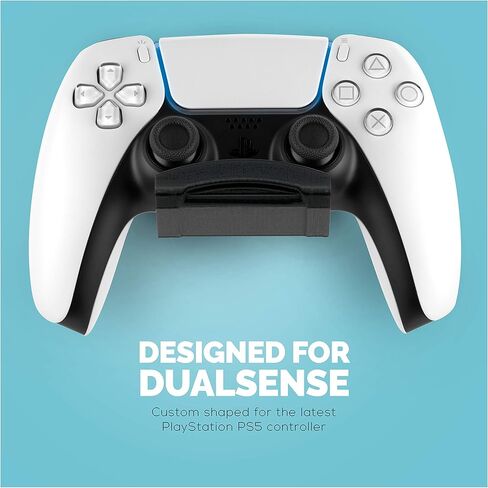 حامل وحدة التحكم في الألعاب BRAINWAVZ PS5 (عبوة من قطعتين) لجهاز Playstation PS5 DualSense Gamepad، تصميم خطافي، بدون ضرر أو لاصق (أسود) in Saudi Arabia