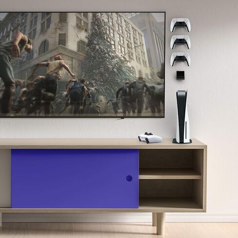 حامل وحدة التحكم في الألعاب BRAINWAVZ PS5 (عبوة من قطعتين) لجهاز Playstation PS5 DualSense Gamepad، تصميم خطافي، بدون ضرر أو لاصق (أسود) in Saudi Arabia