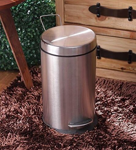 King International 1.3 Gallon Step Bathroom Trash Can,Garbage can, Trash can with lid Inside Removable Bucket, 7''X10'', Bathroom Accessories Set, Wastebasket, Garbage Container Bin (Plain Pedal) in Saudi Arabia