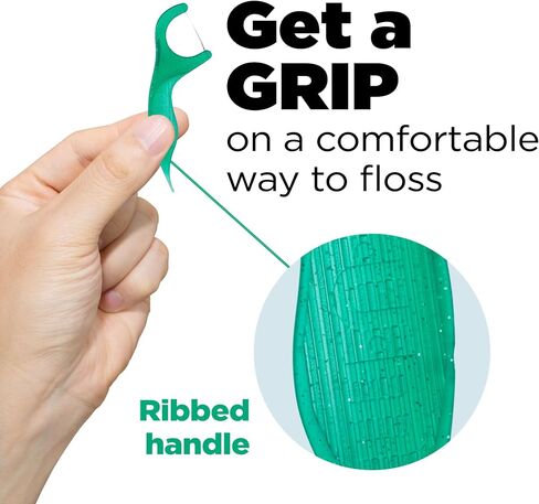 GUM Professional Clean Floss Picks - Extra Strong Shred-Resistant Floss, Easy Grip Handle - Dental Flossers for Adults - Fresh Mint Flavor, 40ct (6pk) in Saudi Arabia