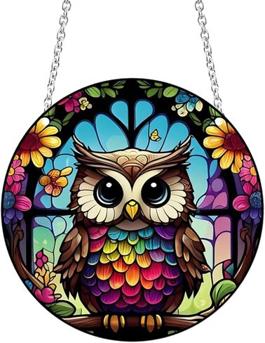 ykendz فلامنغو الاكريليك نافذة الشنق، 11.8in ساحة زخرفة الاكريليك الجدار الملون لوحات ديكور نافذة ديكور فني لغرفة النوم مكتب حديقة المطبخ (فلامنغو) in Kuwait