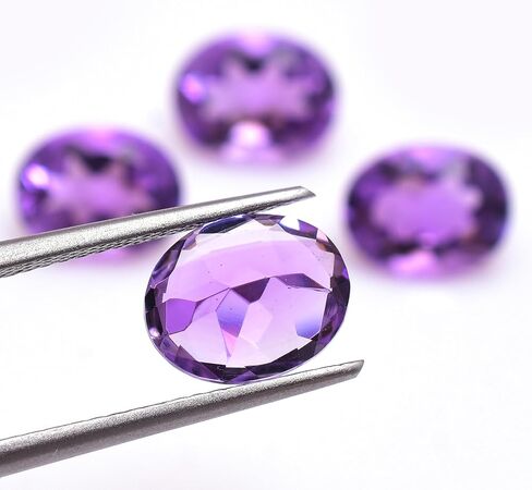 AAA Quality Calibrated Natural Amethyst Faceted Loose Gemstone For Jewelry Making Amethyst Mix Size Box in Kuwait