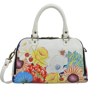 Anna by Anuschka Women's Hand-painted Leather Wide Organizer Satchel