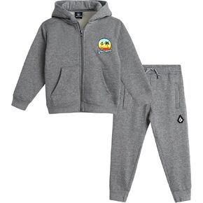 Volcom Baby Boys' Tracksuits - 2 Piece Soft Fleece Full Zip Up Hoodie and Jogger Pants Set for Toddler Boys (12M-7)