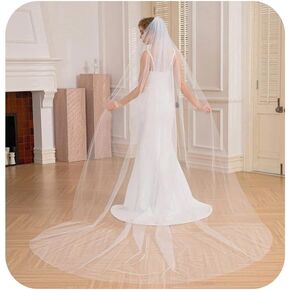 118’’ Bridal Cathedral Veils 1 Tier Long Wedding Veil for Brides Veil with Comb Simple Soft Tulle