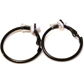 Clip-on Earrings Small 1 inch Hoop Earrings Red White or Black Hoop Earrings