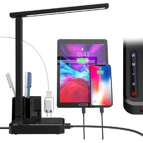 cozoo Desk Lamp,LED Desk Lamps for Home Office,Wireless Charger Small Desk Lamp with Pen Holder,Color Changing Nightlight,12 Lighting Modes,Desk Lamp for College Dorm Room,Desk Light,Nail Desk Lamp
