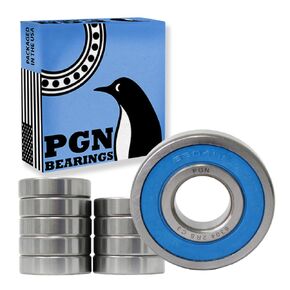 PGN (10 Pack) 6304-2RS Bearing - Lubricated Chrome Steel Sealed Ball Bearing - 20x52x15mm Bearings with Rubber Seal & High RPM Support