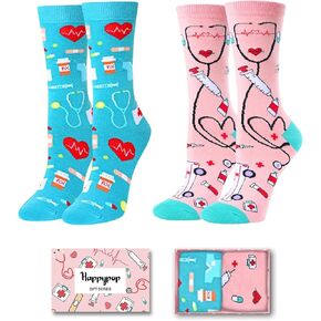 HAPPYPOP Teeth Gifts Ideas Socks for Women - Dinosaur Gifts for Women, Novelty Dental Assistant Socks