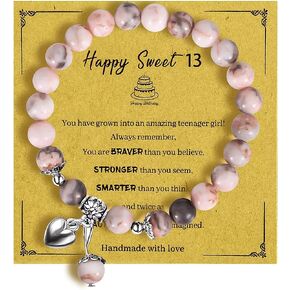 13th 16th 21st 30th 40th 50th 60th 70th Birthday Gifts for Women-Natural Stone Stretch Bracelets, Happy Birthday Gift for Daughter/Mom/Grandma/Wife/Granddaughter/Niece/friend in Saudi Arabia