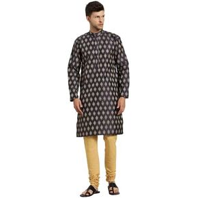 Sojana (Since 1958) Men's Silk Blend Indian Traditional Ethnic Dresses Booti Jacquard ONLY Long Kurta in Kuwait