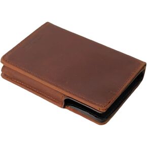 Leather Sleeve – Compatible with All Double Oak Essentials Cardholders, Top-Grain Leather, Multiple Colors, Magnetic Closure (Bi-fold, Black)