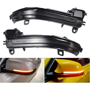 Dynamic Side Mirror Turn Signal Light 2PCS Flowing Water Blinker Flashing Indicator LED Turn Signal Lights For BMW 1 2 3 4 Series X1 F20 F22 F30 F34 F32 E84 i3 (Blue&Yellow)
