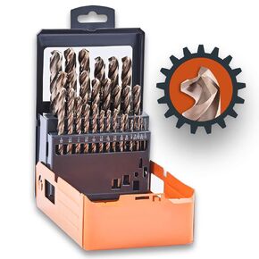Lichamp 13PCS HSS Cobalt Drill Bits Set 1/16" to 1/4" with Three Flute for Hard Metal, Hardened Stainless Steel and Cast Iron