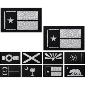 2 Pack Reflective Arizona Flag Patch States Flags Tactical Patch Flag Patch for Clothes Hat Patch Team Military Patch (Arizona(2 PCS))