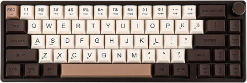 Feker IK65 VIA Programmable 2.4G/BT5.0/USB-C Mechanical Keyboard, 65% Hot Swappable Gasket-Mounted, with Sound Dampening Foams Kit, Volume-Control Knob, 4000mAh Battery, RGB for Win/Mac (Brown Knob) in Kuwait