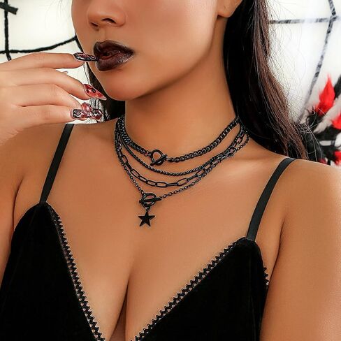 Gothic Cross Necklace Layered Pearl Beads Cross Pendant Necklaces Punk Vintage Cross Chain Necklace Chunky Cross Necklace for Women in Kuwait