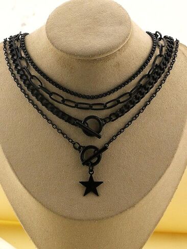 Gothic Cross Necklace Layered Pearl Beads Cross Pendant Necklaces Punk Vintage Cross Chain Necklace Chunky Cross Necklace for Women in Kuwait