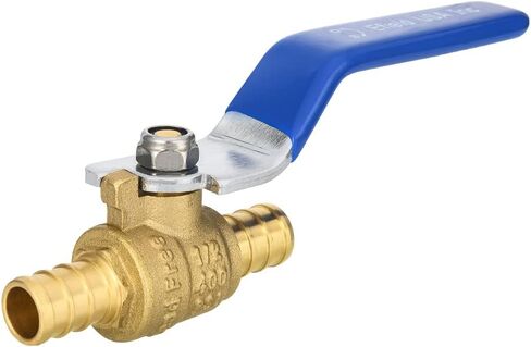 6 PCS1/2" PEX Ball Brass Valve, Barb Crimp Pex Connection, Full Port Water Stop Shut-off Valve, Red (Hot) and Blue (Cold) Levels, (6) in Saudi Arabia