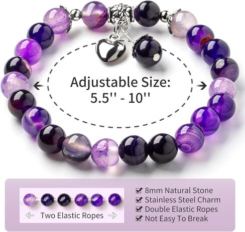 13th 16th 21st 30th 40th 50th 60th 70th Birthday Gifts for Women-Natural Stone Stretch Bracelets, Happy Birthday Gift for Daughter/Mom/Grandma/Wife/Granddaughter/Niece/friend in Saudi Arabia