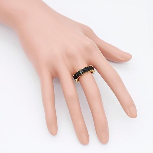 Lavencious 5mm Radiant Cubic Zirconia Stainless Steel Eternity Ring All-Around Band Ring for Women Size 6-9 in Saudi Arabia