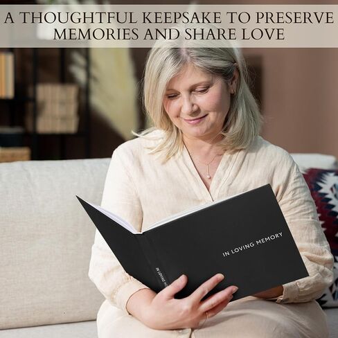 ZICOTO Beautiful Linen Funeral Guest Book for The Celebration of Life - The Perfect in Loving Memory Book with Ample Space to Sign in for Guests - Premium Craftsmanship for Honoring Loved Ones in Saudi Arabia