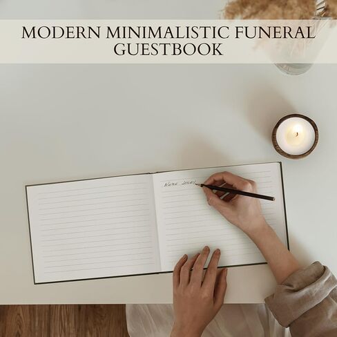 ZICOTO Beautiful Linen Funeral Guest Book for The Celebration of Life - The Perfect in Loving Memory Book with Ample Space to Sign in for Guests - Premium Craftsmanship for Honoring Loved Ones in Saudi Arabia