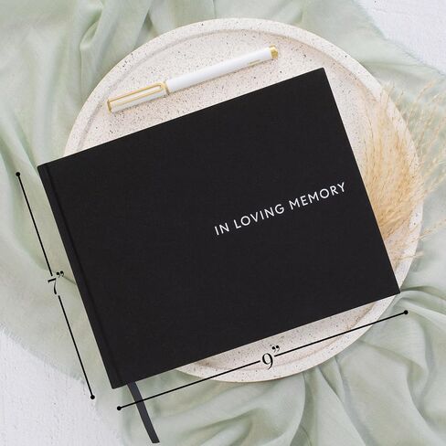 ZICOTO Beautiful Linen Funeral Guest Book for The Celebration of Life - The Perfect in Loving Memory Book with Ample Space to Sign in for Guests - Premium Craftsmanship for Honoring Loved Ones in Saudi Arabia