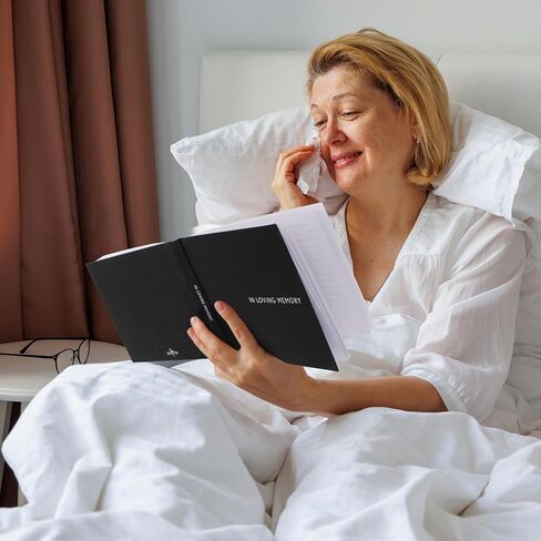 ZICOTO Beautiful Linen Funeral Guest Book for The Celebration of Life - The Perfect in Loving Memory Book with Ample Space to Sign in for Guests - Premium Craftsmanship for Honoring Loved Ones in Saudi Arabia
