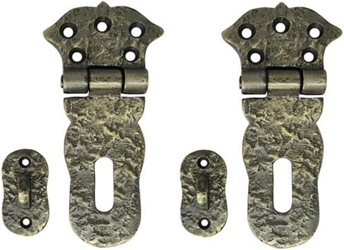 Adonai Hardware "Paran" Heavy Duty Brass Safety Locking Hasp and Staple (4" x 2 Pack, Satin Brass) for Vintage Pirates Treasure Chest, Trunk, Wooden Jewelry Box, Cases, Furniture and Sheds in Kuwait