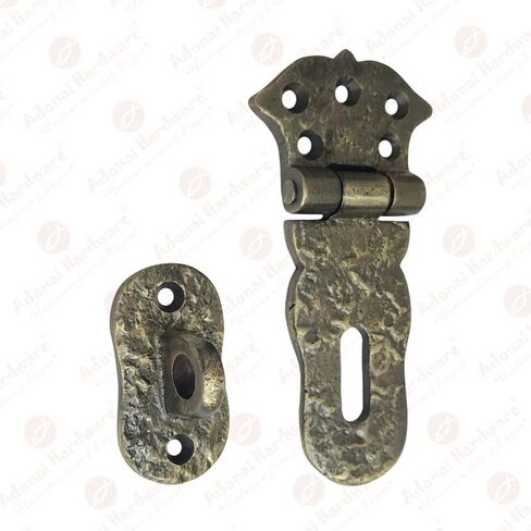 Adonai Hardware "Paran" Heavy Duty Brass Safety Locking Hasp and Staple (4" x 2 Pack, Satin Brass) for Vintage Pirates Treasure Chest, Trunk, Wooden Jewelry Box, Cases, Furniture and Sheds in Kuwait