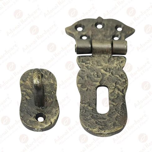 Adonai Hardware "Paran" Heavy Duty Brass Safety Locking Hasp and Staple (4" x 2 Pack, Satin Brass) for Vintage Pirates Treasure Chest, Trunk, Wooden Jewelry Box, Cases, Furniture and Sheds in Kuwait